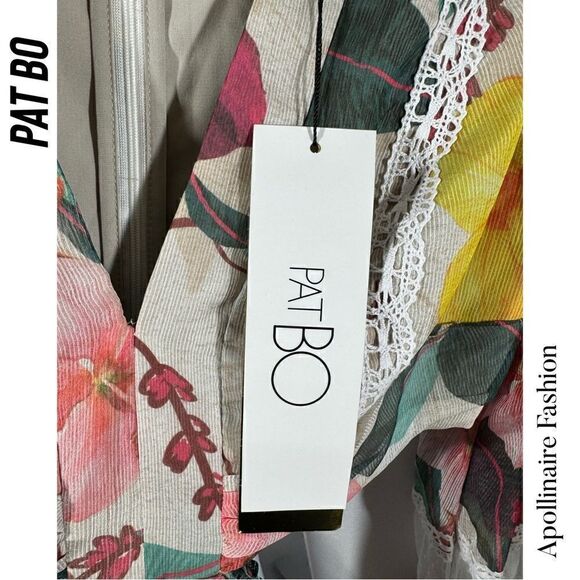 PAT BO HIBISCUS LACE TRIM CUT OUT MAXI DRESS IN VANILLA NWT SIZE 10 RARE - Picture 5 of 11